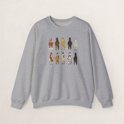 Horse Lovers Crewneck Sweatshirt, Comfortable Sweatshirt for Animal Lovers, Perfect Gift for Christmas, Birthday, and Farm Enthusiasts