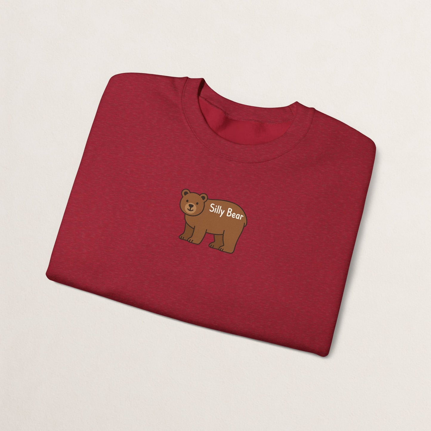 Silly Bear Crewneck Sweatshirt, Cozy Gift for Animal Lovers, Cute Casual Wear, Perfect for Back to School, Birthday, Holidays