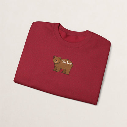 Silly Bear Crewneck Sweatshirt, Cozy Gift for Animal Lovers, Cute Casual Wear, Perfect for Back to School, Birthday, Holidays
