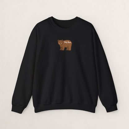 Silly Bear Crewneck Sweatshirt, Cozy Gift for Animal Lovers, Cute Casual Wear, Perfect for Back to School, Birthday, Holidays