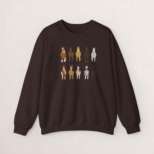 Horse Lovers Crewneck Sweatshirt, Comfortable Sweatshirt for Animal Lovers, Perfect Gift for Christmas, Birthday, and Farm Enthusiasts