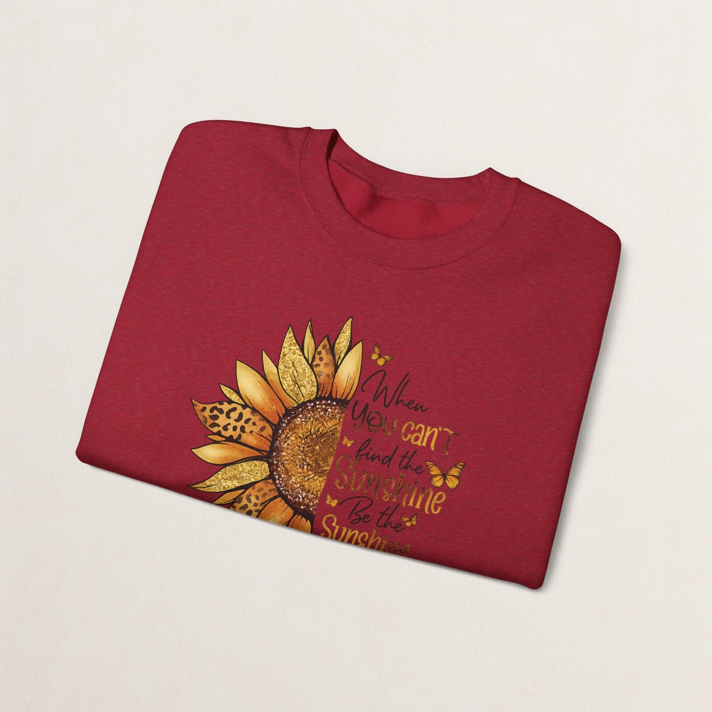 Sunshine Crewneck Sweatshirt, Unisex Sweater, Gift for Her, Cozy Autumn Apparel, Inspirational Wall Art Style