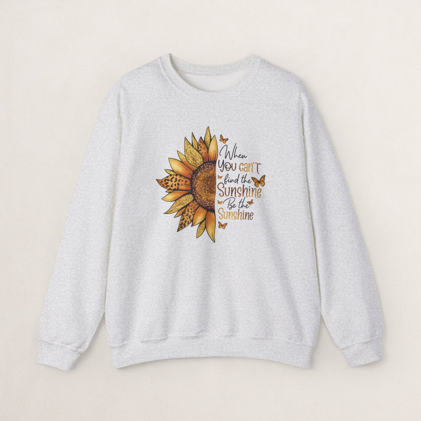 Sunshine Crewneck Sweatshirt, Unisex Sweater, Gift for Her, Cozy Autumn Apparel, Inspirational Wall Art Style