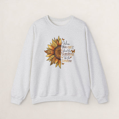 Sunshine Crewneck Sweatshirt, Unisex Sweater, Gift for Her, Cozy Autumn Apparel, Inspirational Wall Art Style
