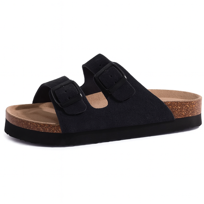 UrbanEase™ Dual-Strap Suede Cork Sandals