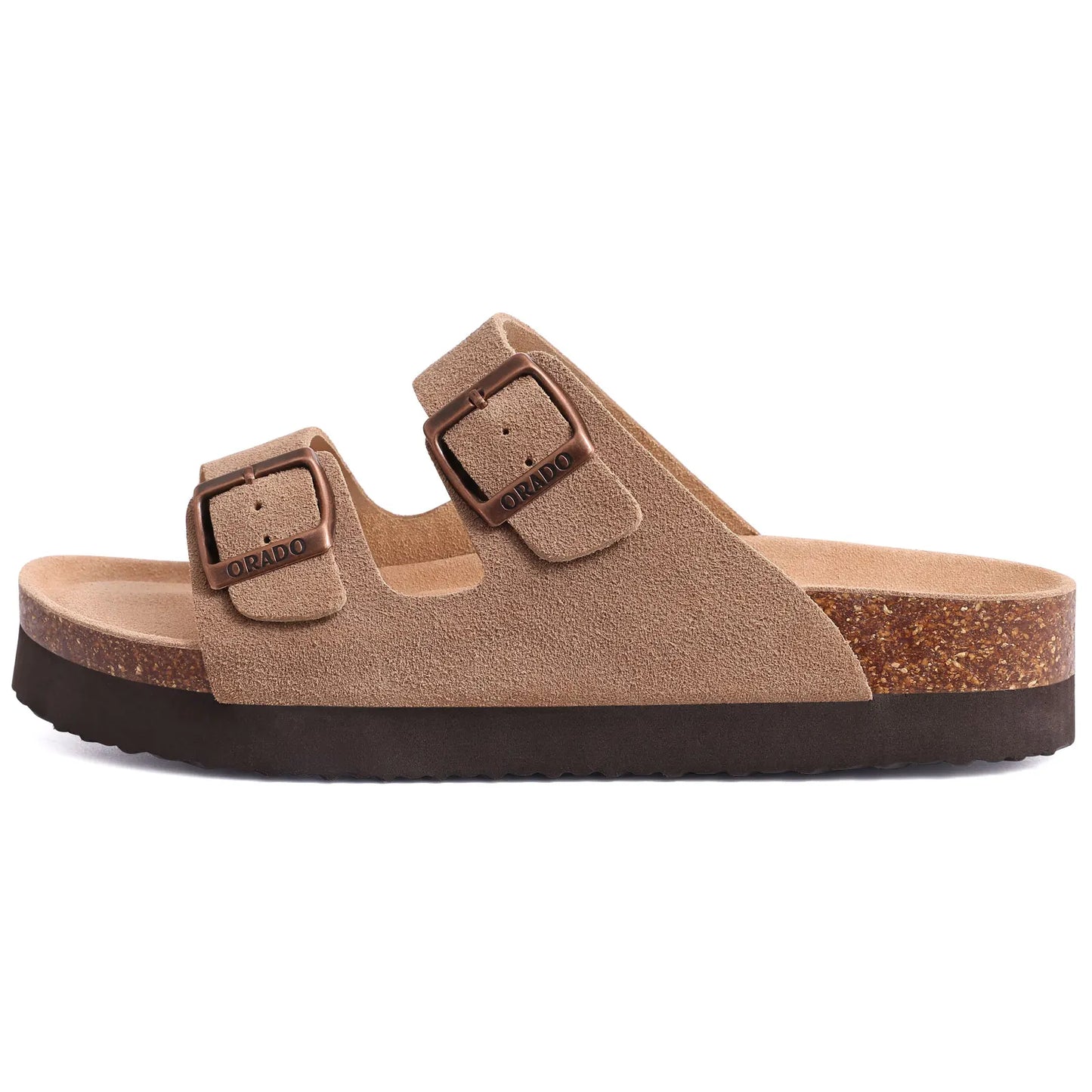 UrbanEase™ Dual-Strap Suede Cork Sandals